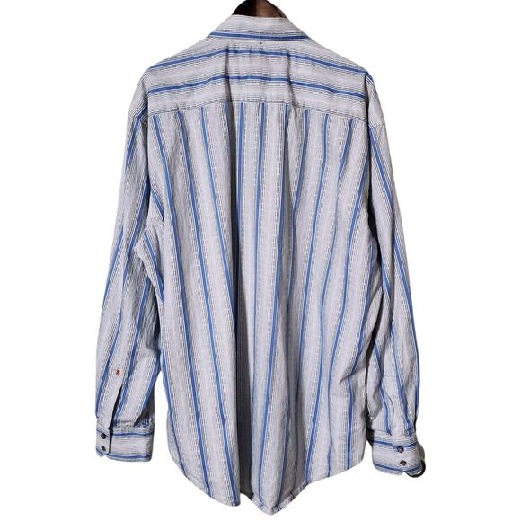 Robert Graham Embroidered Shirt Size 3XL Aztec Trim Striped Button Down Mens - Picture 9 of 14